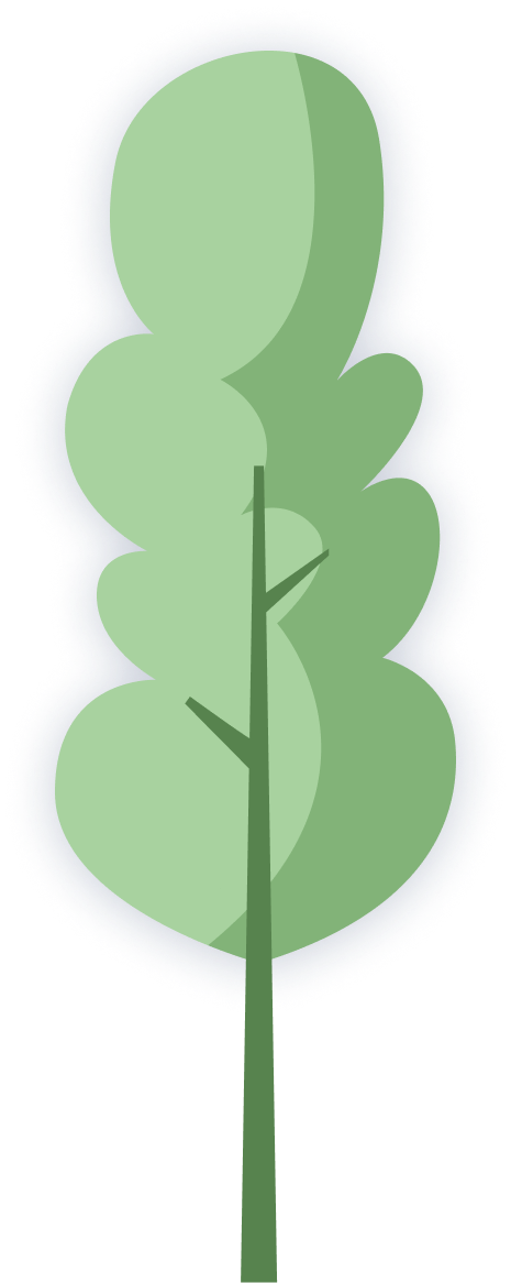 Illustrated green colour tree